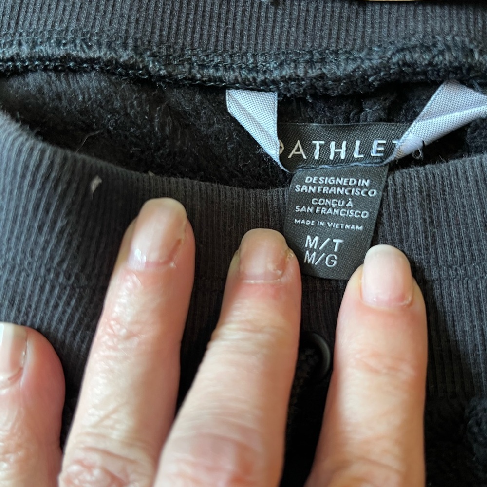 Athleta Kozy Karma black Soft Fleece  joggers M tall - EUC - Picture 3 of 5